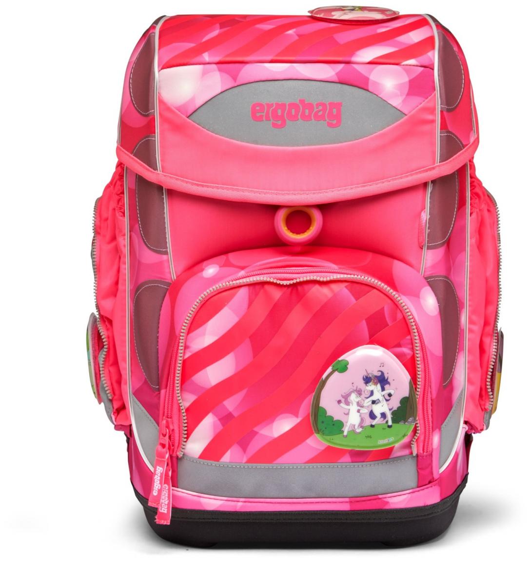 Mädchenschultasche neonpink Ergobag Cubo KuntBärbuntes Einhorn