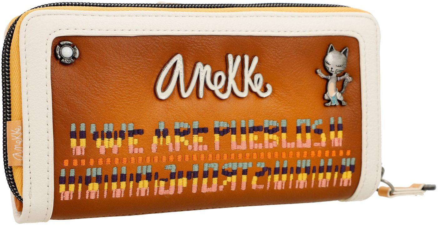 Maxibrieftasche Anekke Menire Magic Souls Stickerei braun bunt