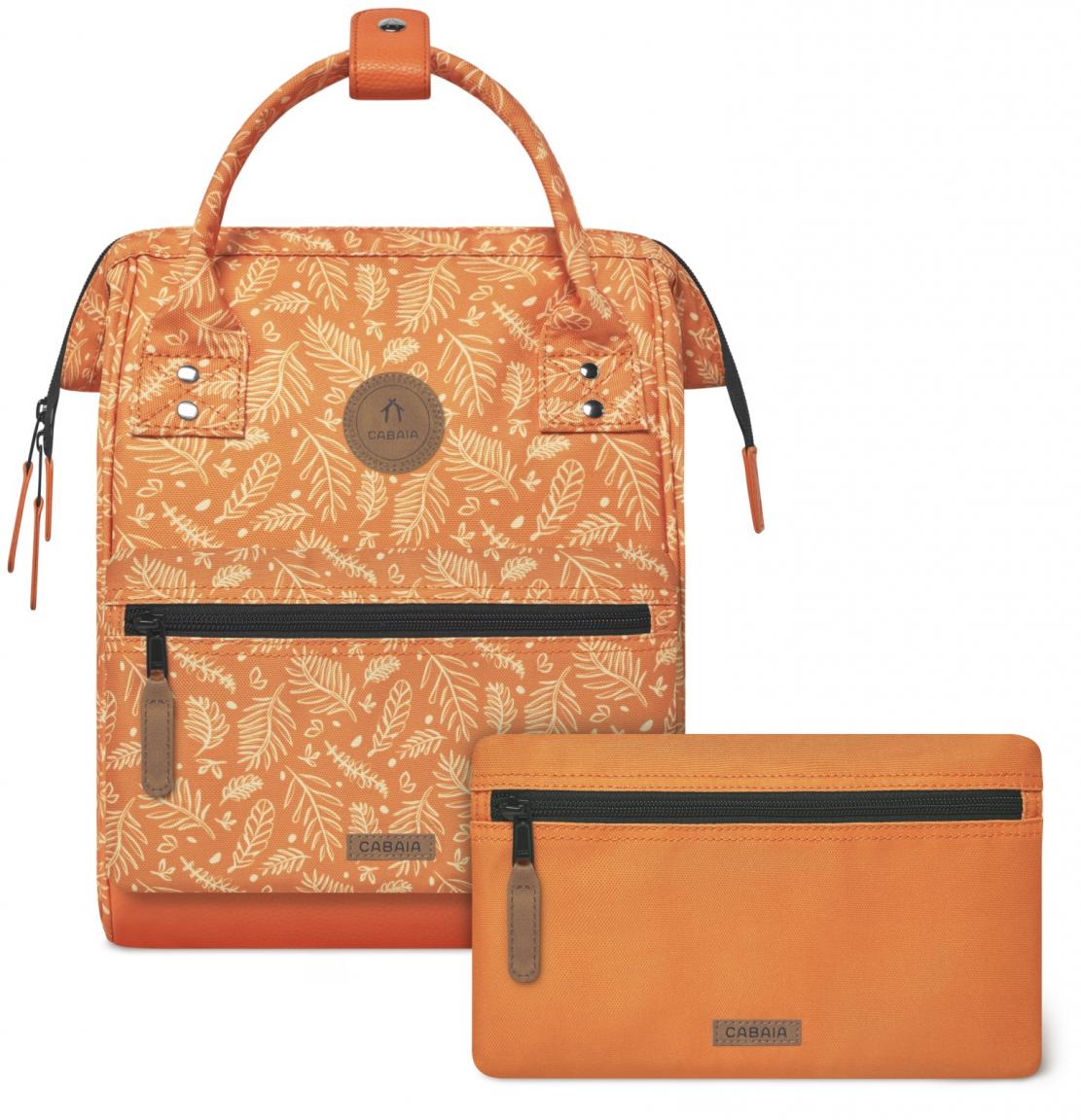 Minibackpack Adventurer Small Bayonne Orange Blätterprint