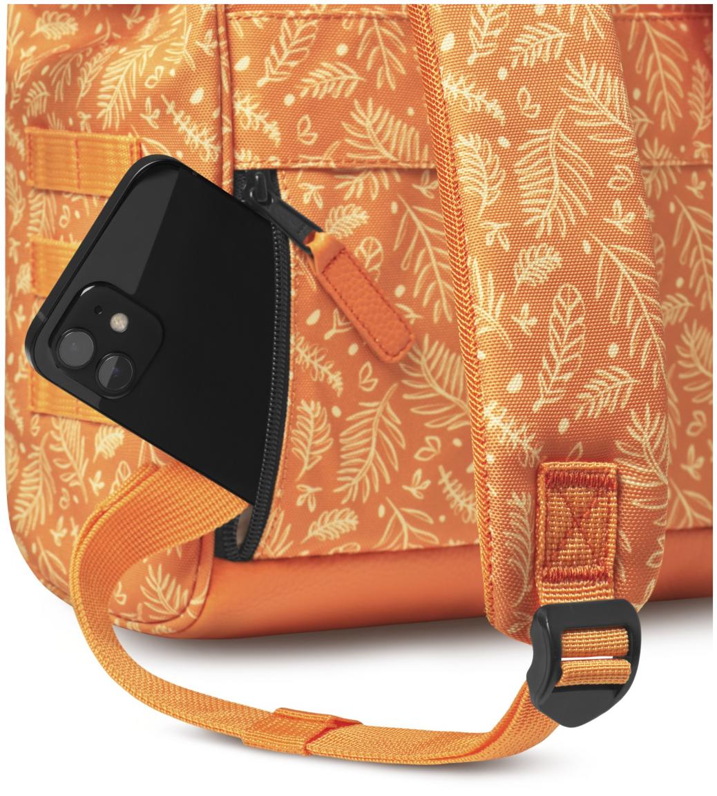 Minibackpack Adventurer Small Bayonne Orange Blätterprint