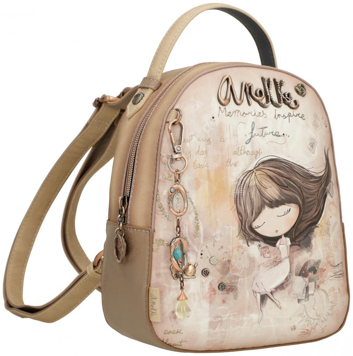 Minibackpack Anekke Memories bestickt Strass beige