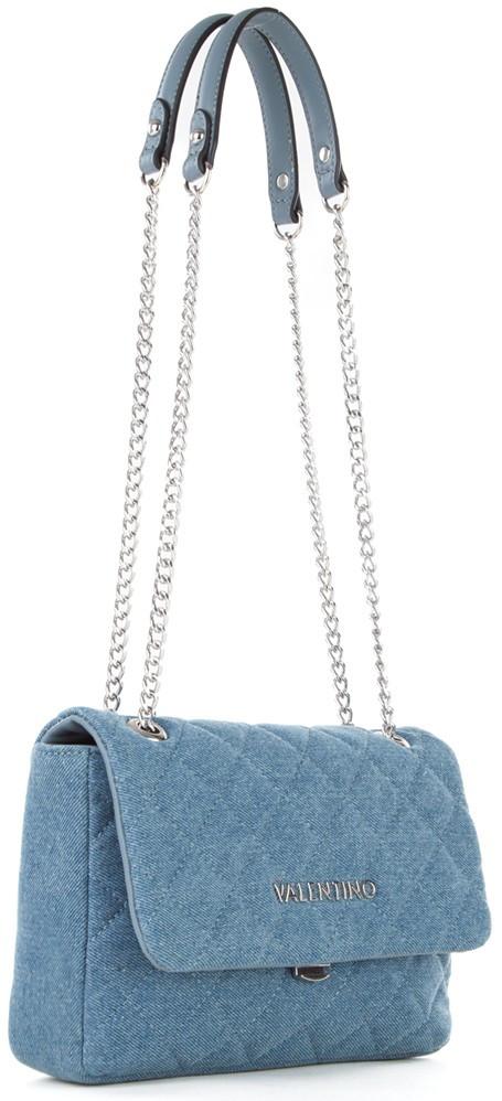 Ocarina Denim Überschlagtasche jeansblau Valentino Metallkette