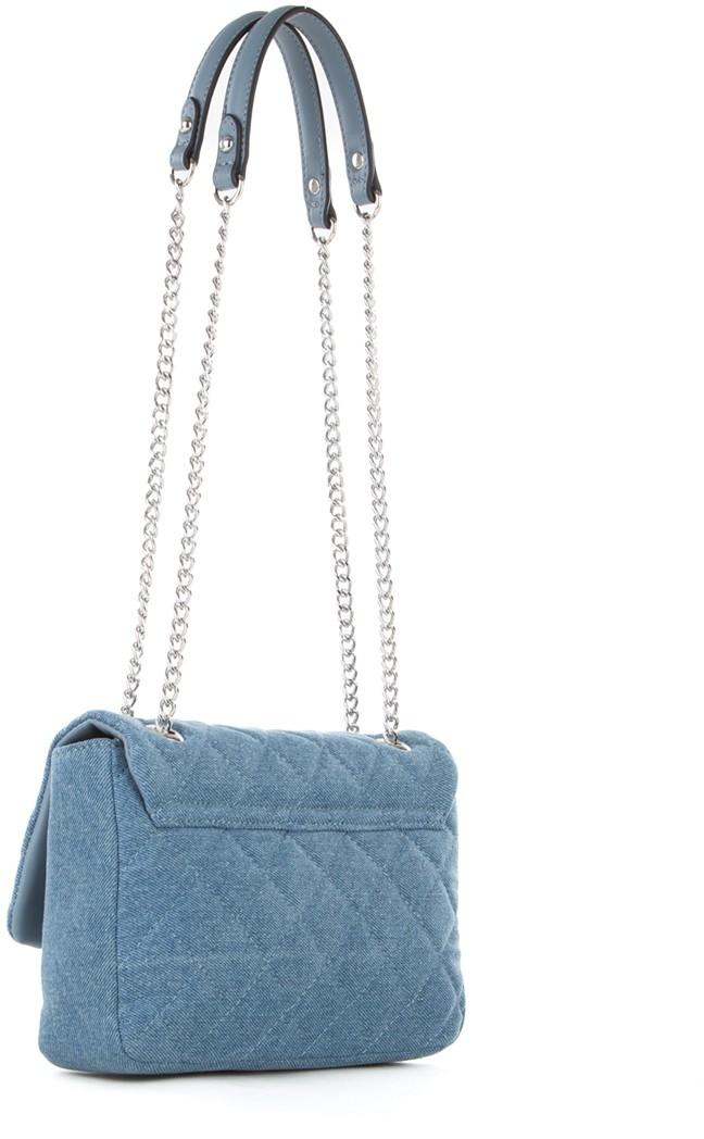 Ocarina Denim Überschlagtasche jeansblau Valentino Metallkette