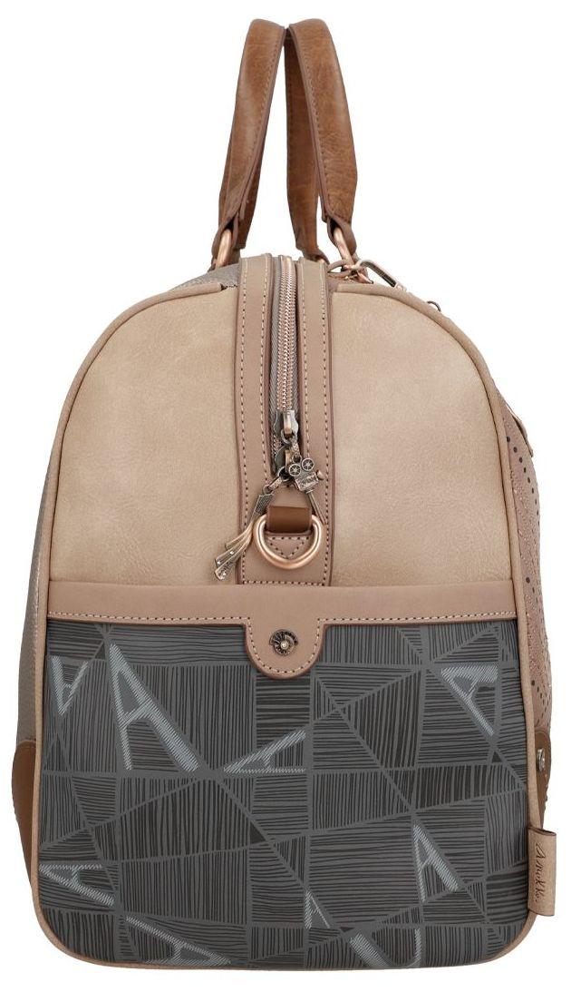 Reisetasche Anekke Hollywood Glitzer beige Ziernähte 