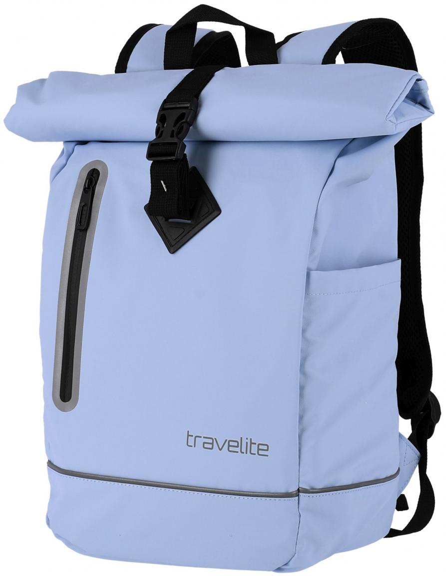 Roll up Rucksack Travelite Basics Plane hellblau