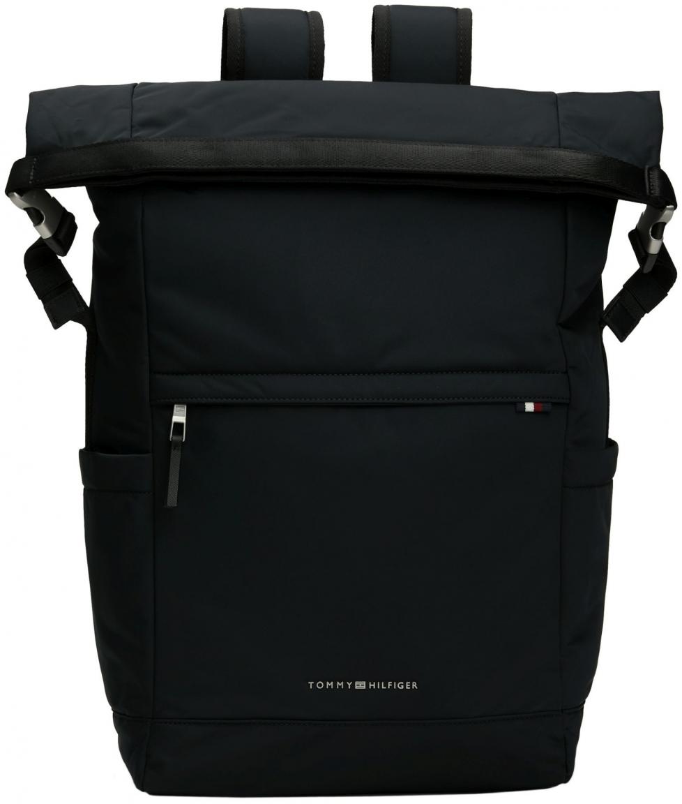 Rolltop Rucksack Tommy Hilfiger TH Signature Rolltop Backpack Nylon schwarz