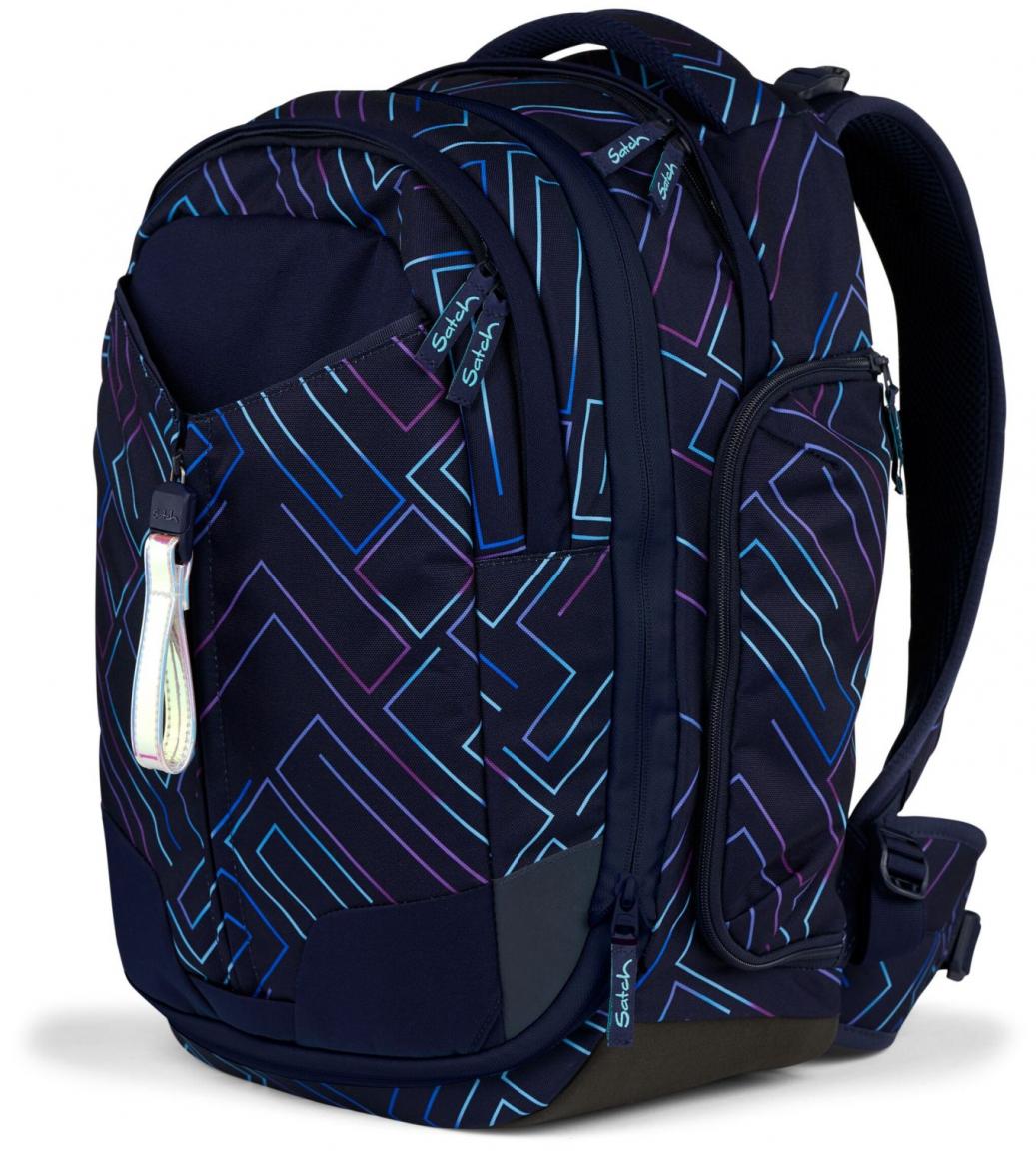 Satch Match Schulrucksack Purple Laser dunkelblau lila