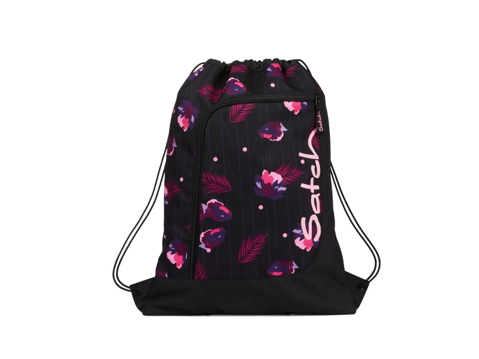 Satch Pack Mystic Nights Schulrucksack Turnbeutel Schüttelpennal schwarz Blüten