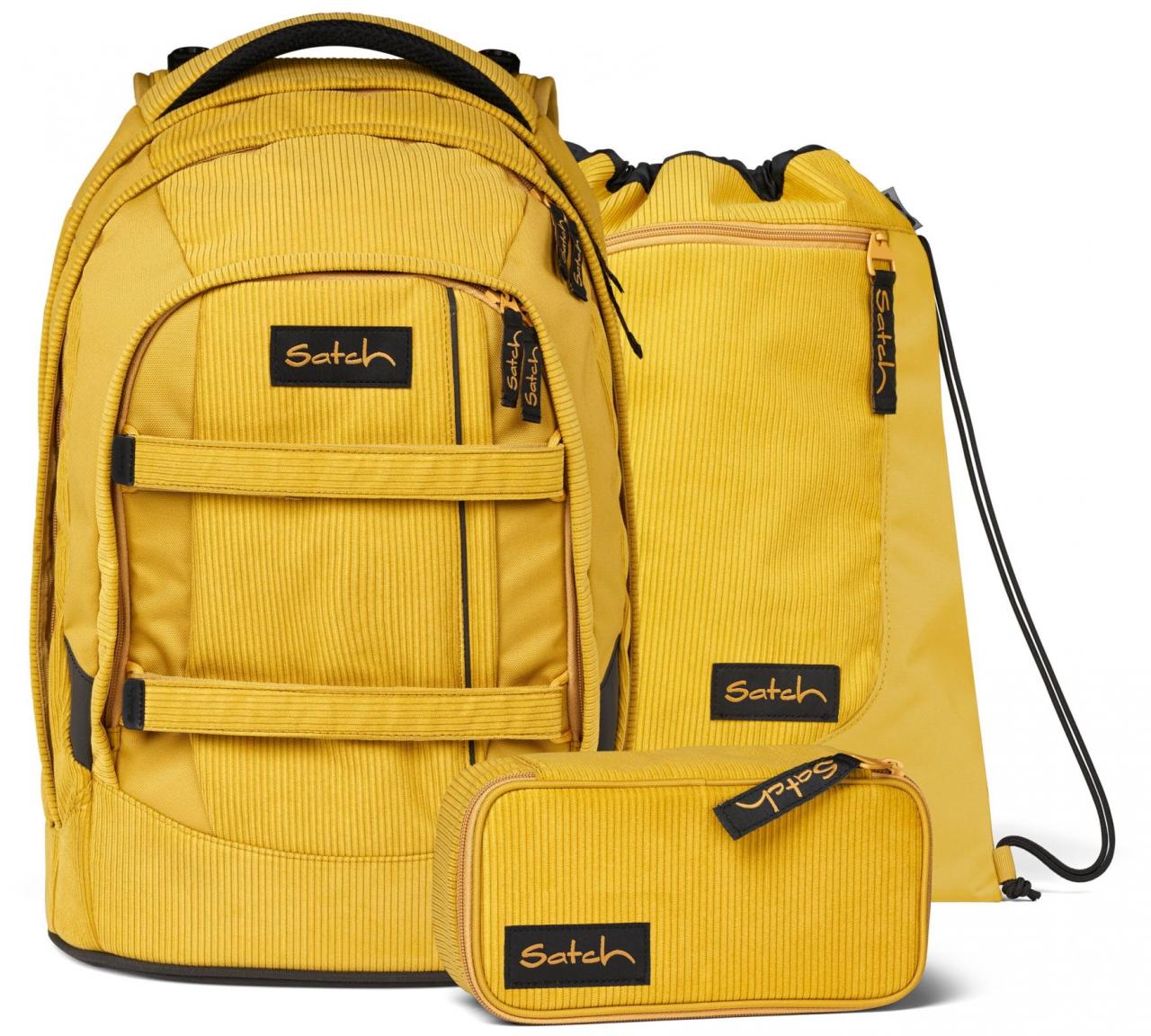 Satch Pack Retro Honey Ranzenset Turnbeutel Schüttelpennal honiggelb