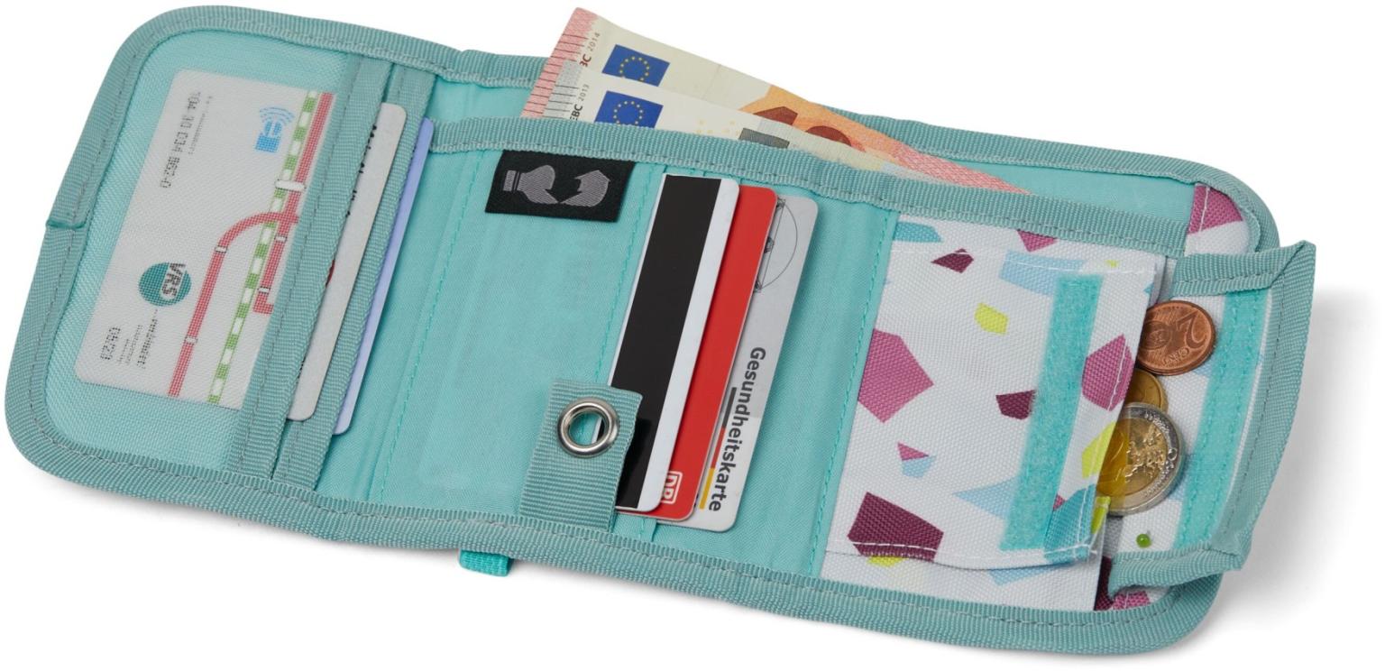 Satch Wallet Purple Laser dunkelblau grafischer Print Jugendgeldbeutel