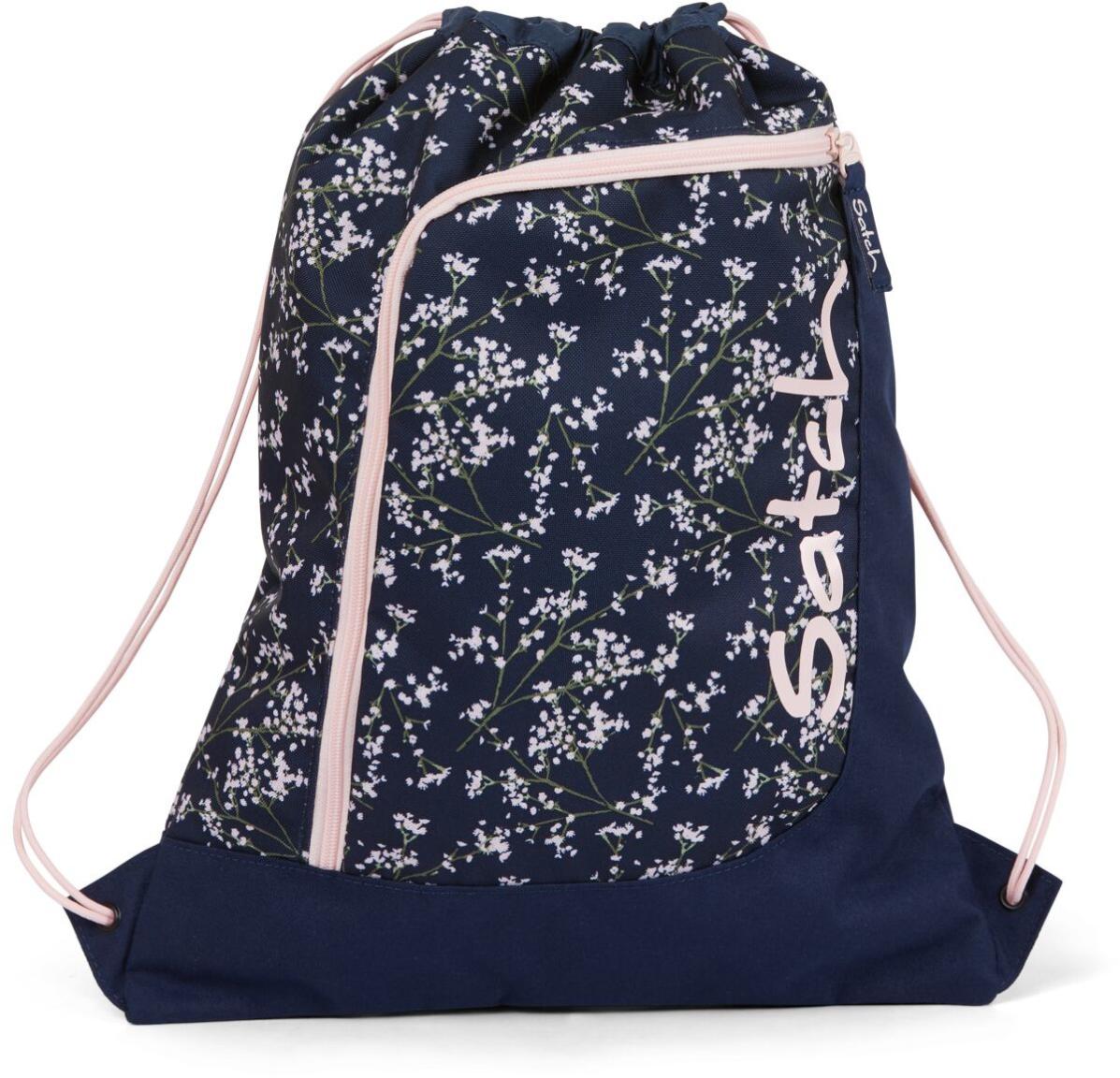 Schülerset Satch Pack Turnbeutel Schüttelpennal Schulrucksack Bloomy Breeze dunkelblau rosa Blumen