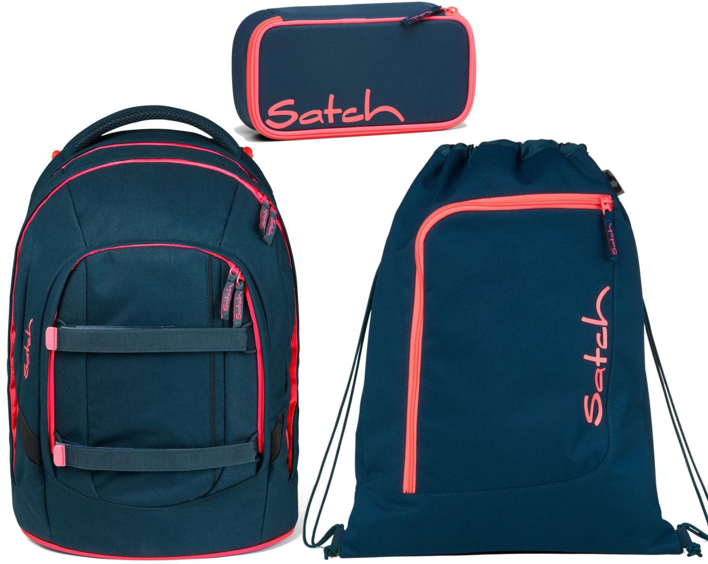 Schulrucksack dreiteiliges Set Satch Pink Phantom Sportbeutel Federmappe Pack