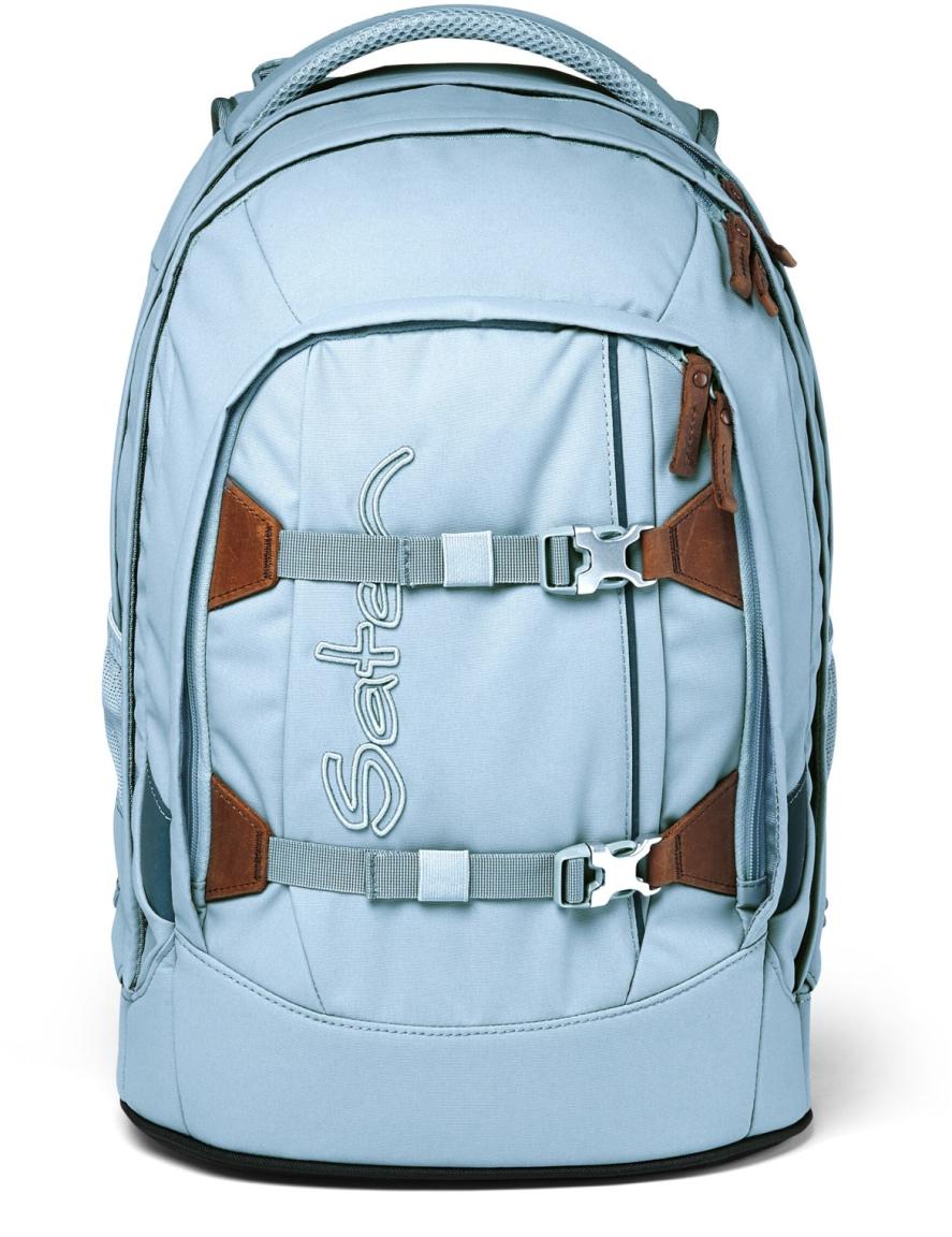 Schultasche hellblau Lederdetails Satch Pack Nordic Ice Blue