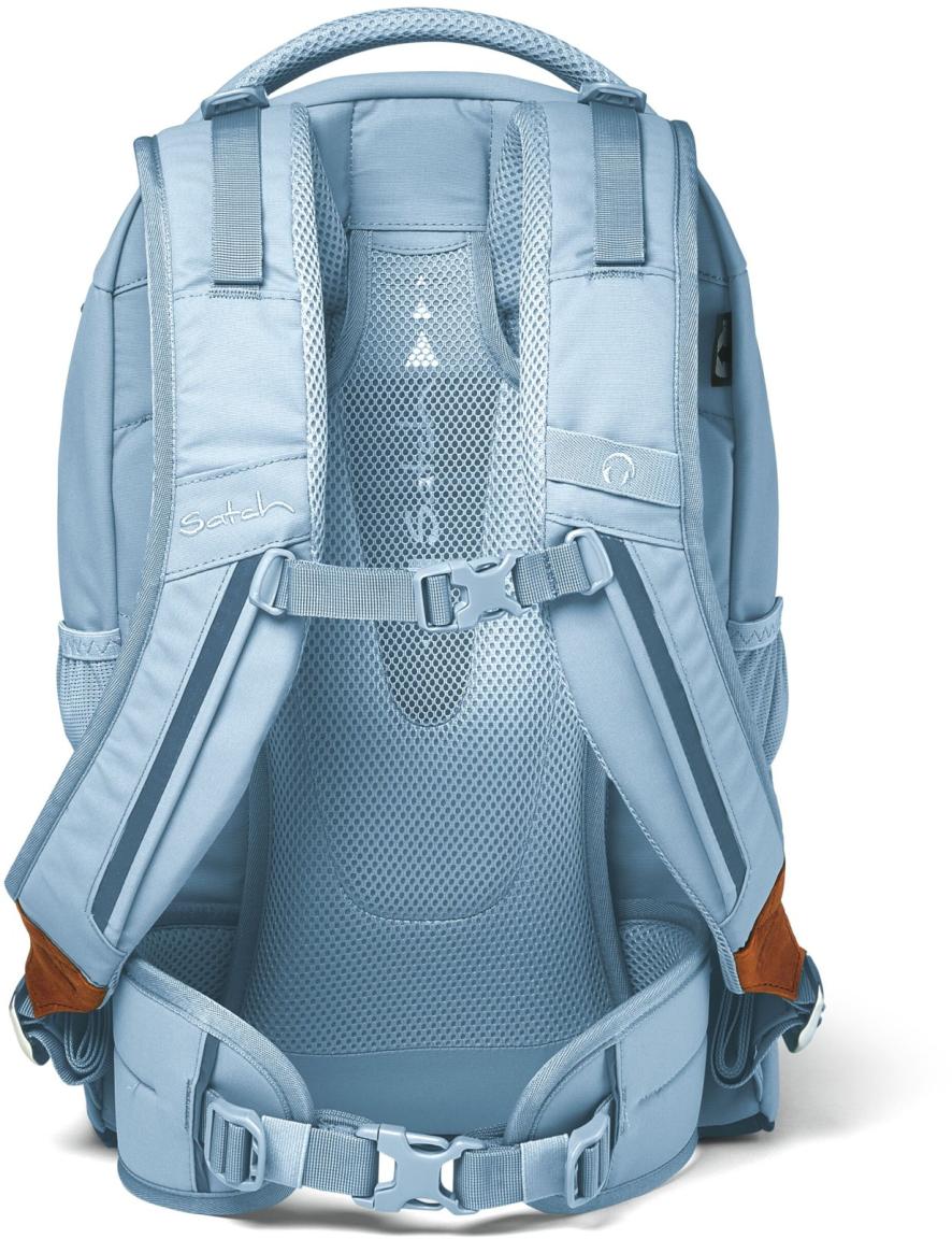 Schultasche hellblau Lederdetails Satch Pack Nordic Ice Blue