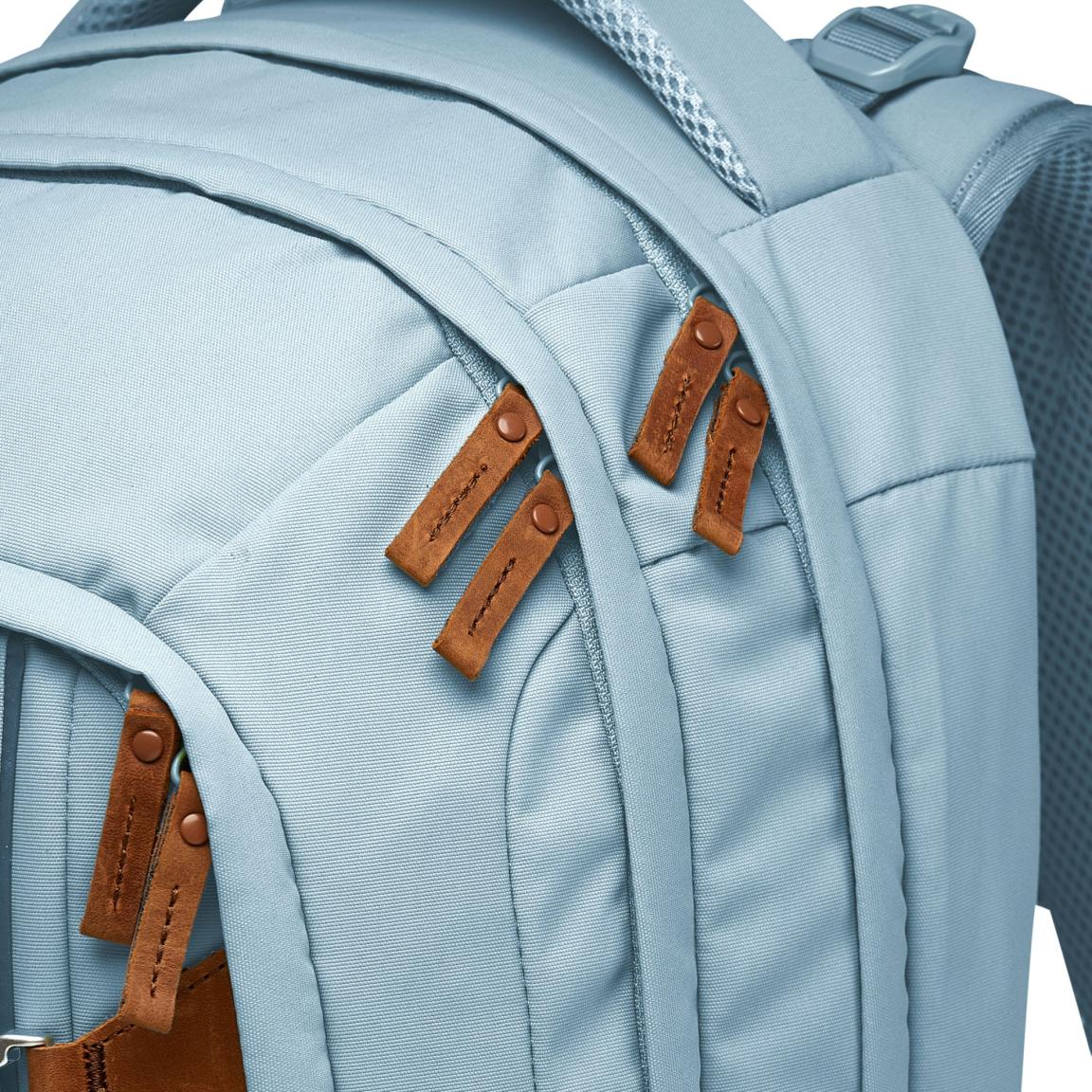 Schultasche hellblau Lederdetails Satch Pack Nordic Ice Blue