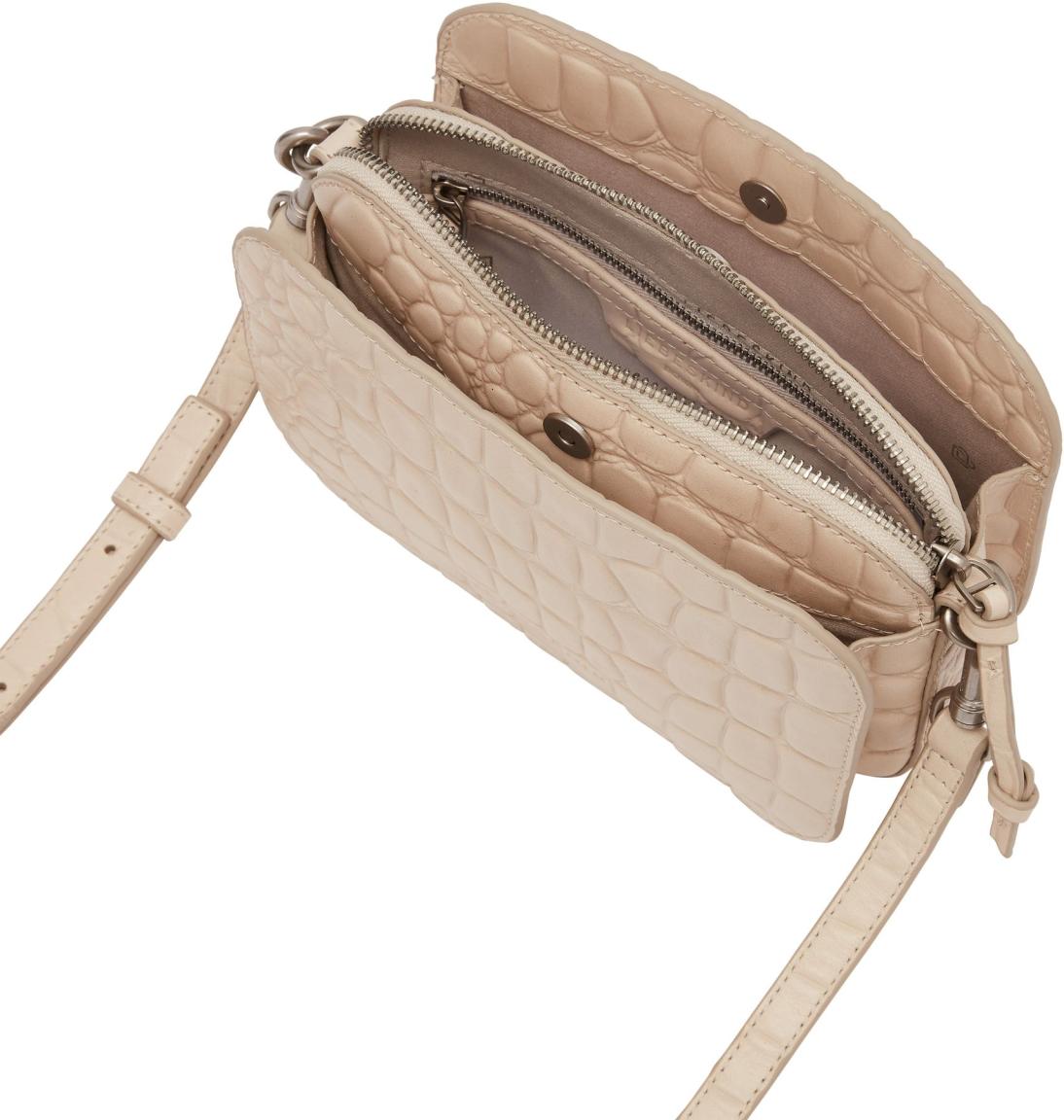 Schultertasche Almond Milk Liebeskind Kroko Luka Small Beige