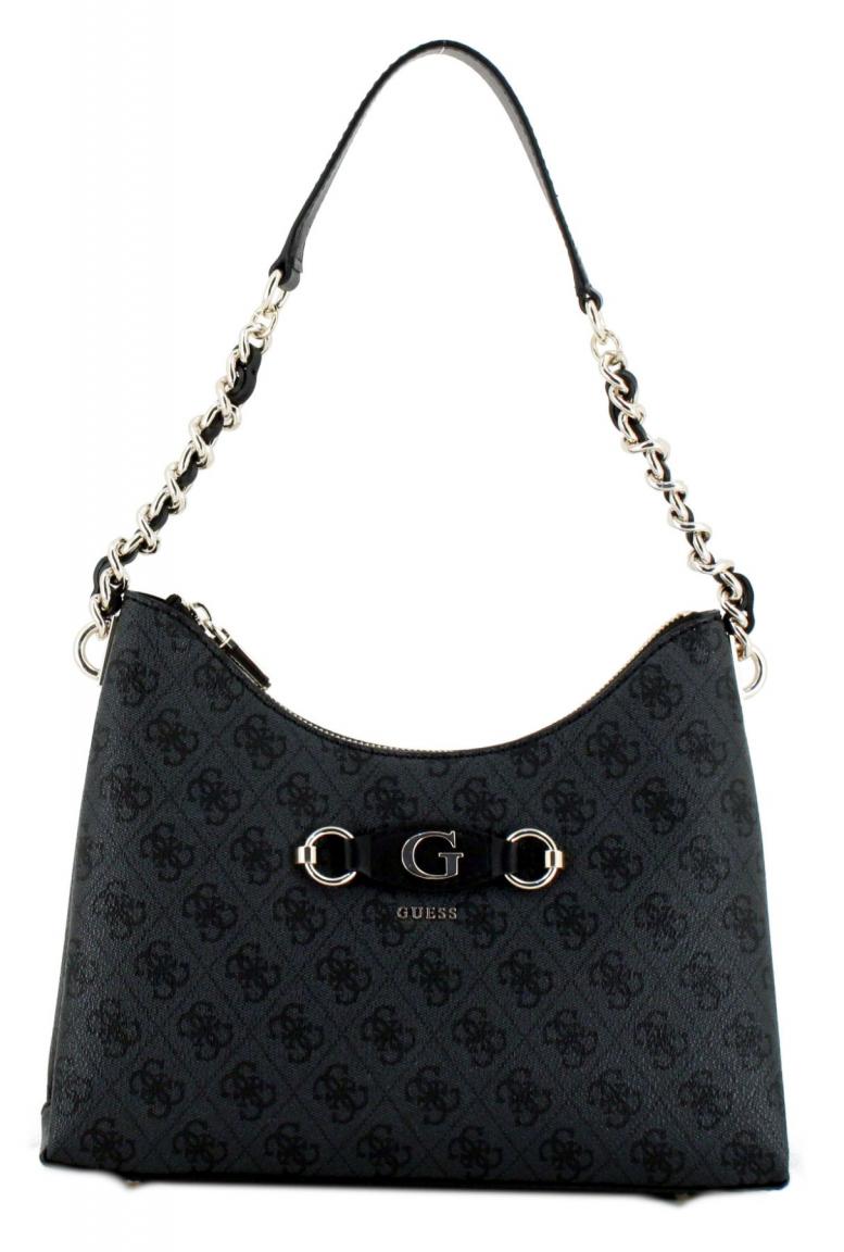 Schultertasche Guess Izzy Coal Logo Alloverprint