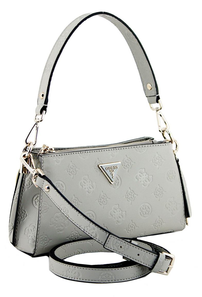 Schultertasche Guess Jena Taupe Markenprint