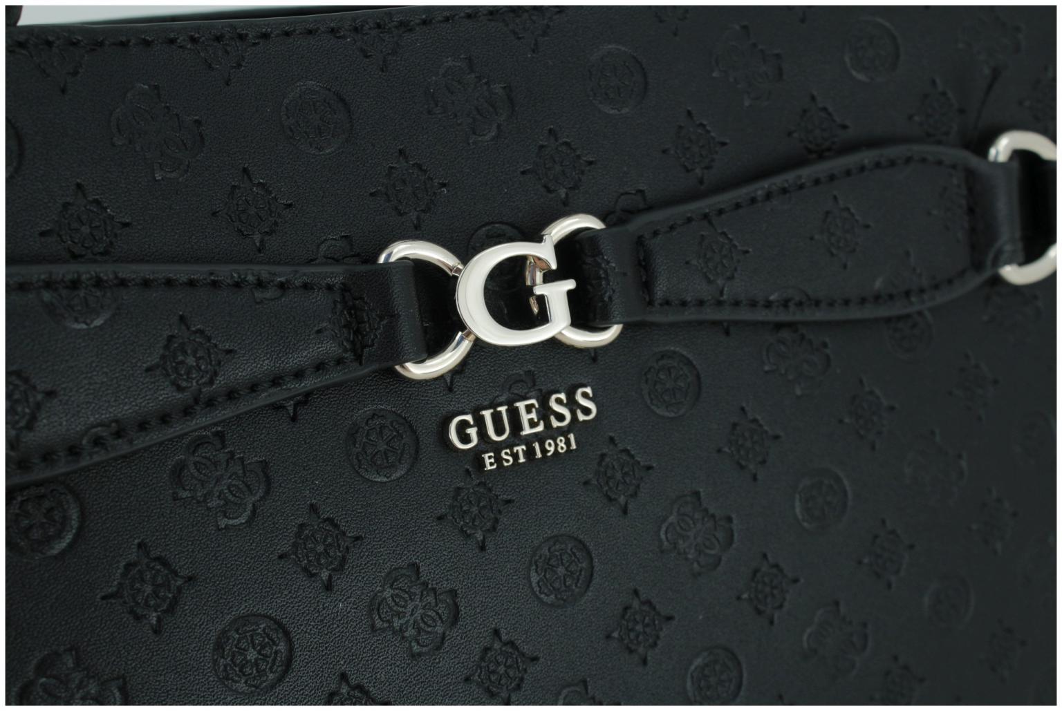 Shoppertasche Guess Arlena Logo schwarz Prägung