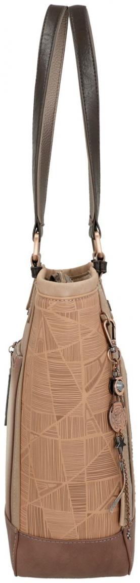 Shoppertasche beige bunt Anekke Hollywood Stars bestickt Nieten