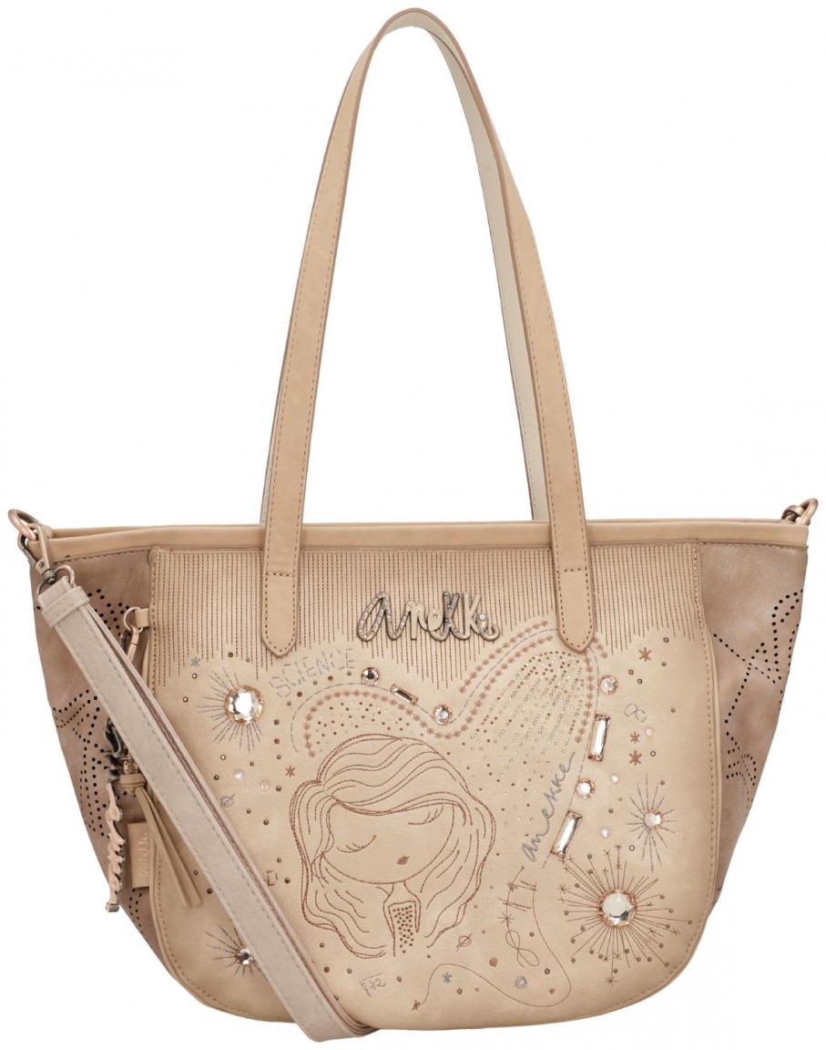 Shoppertasche hellbeige Glitzersteine bestickt Anekke Hollywood Studio Nude