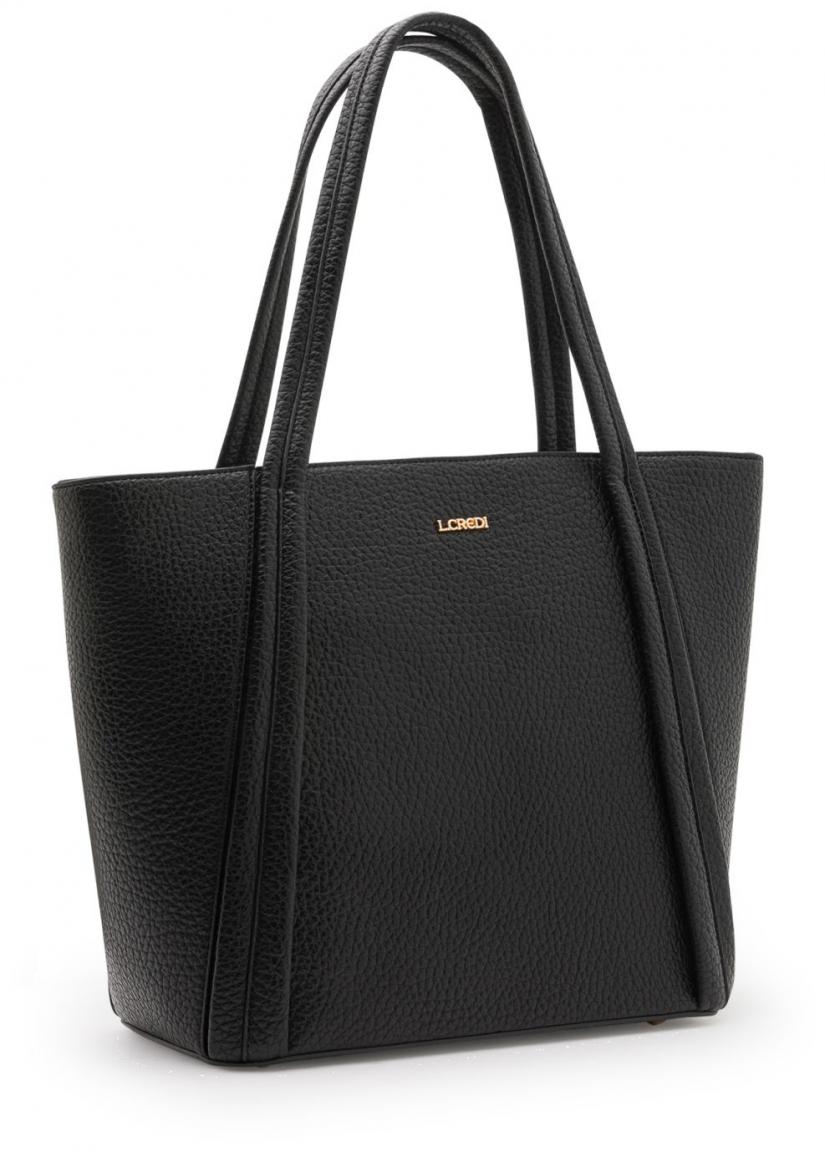 Shoppertasche schwarz vegan L.Credi Orisha genarbt