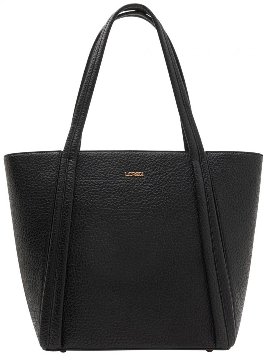 Shoppertasche schwarz vegan L.Credi Orisha genarbt