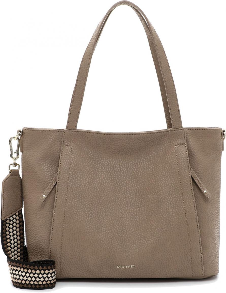 Shoppingbag mit Mustergurt Cory Suri Frey Taupe 