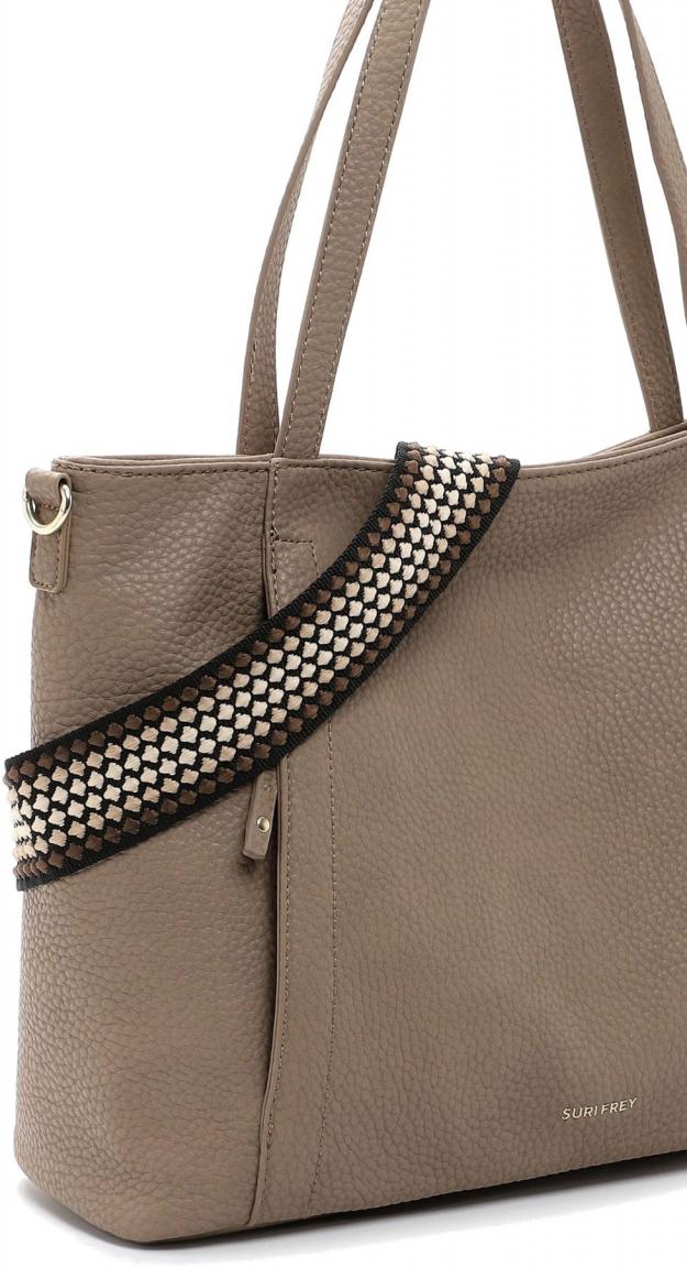 Shoppingbag mit Mustergurt Cory Suri Frey Taupe 