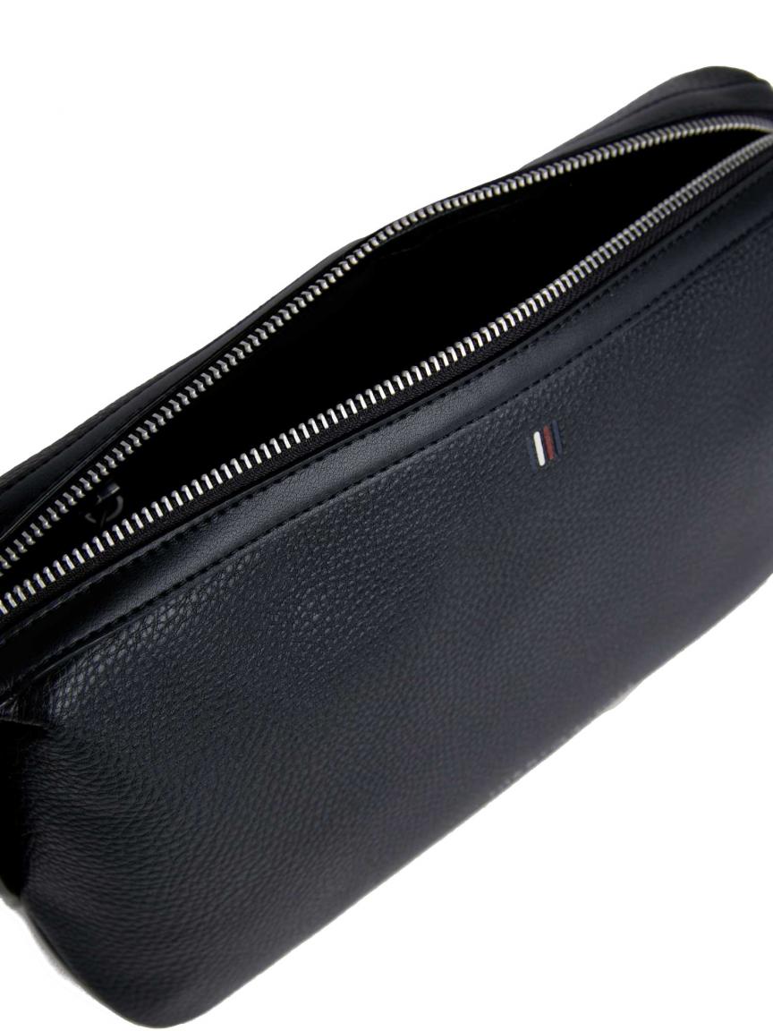 Tommy Hilfiger Kulturbeutel TH Central Washbag PU black schwarz