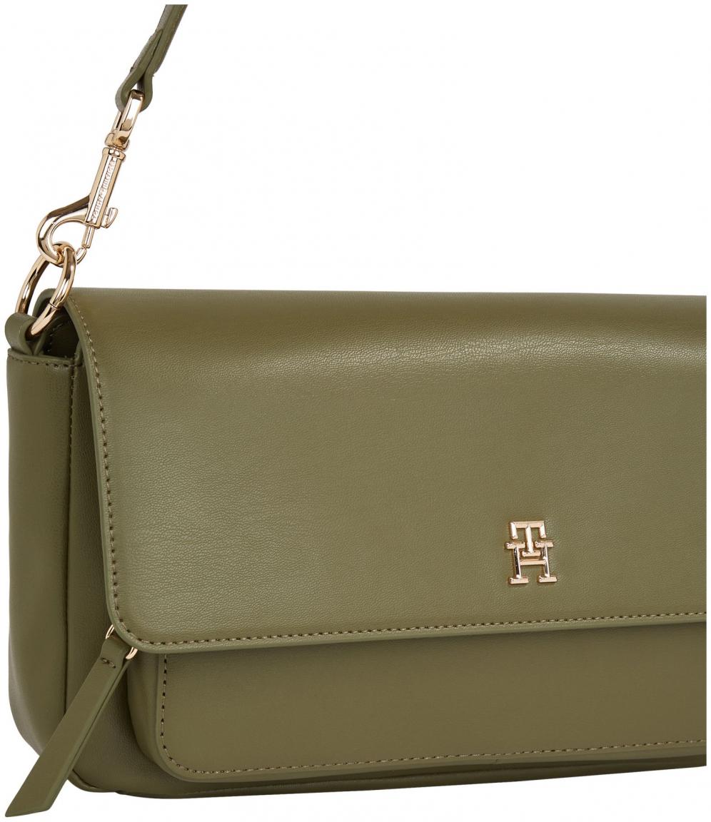 Tommy Hilfiger große Crossovertasche Olive Überschlag