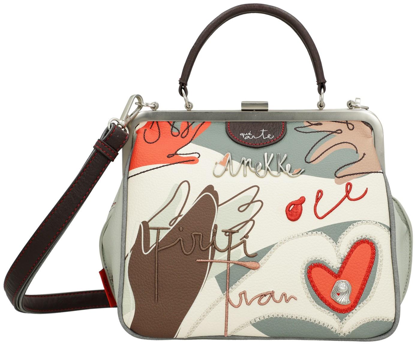 Top Handle Bag bestickt Anekke Alma Ole Arzttasche beige bunt