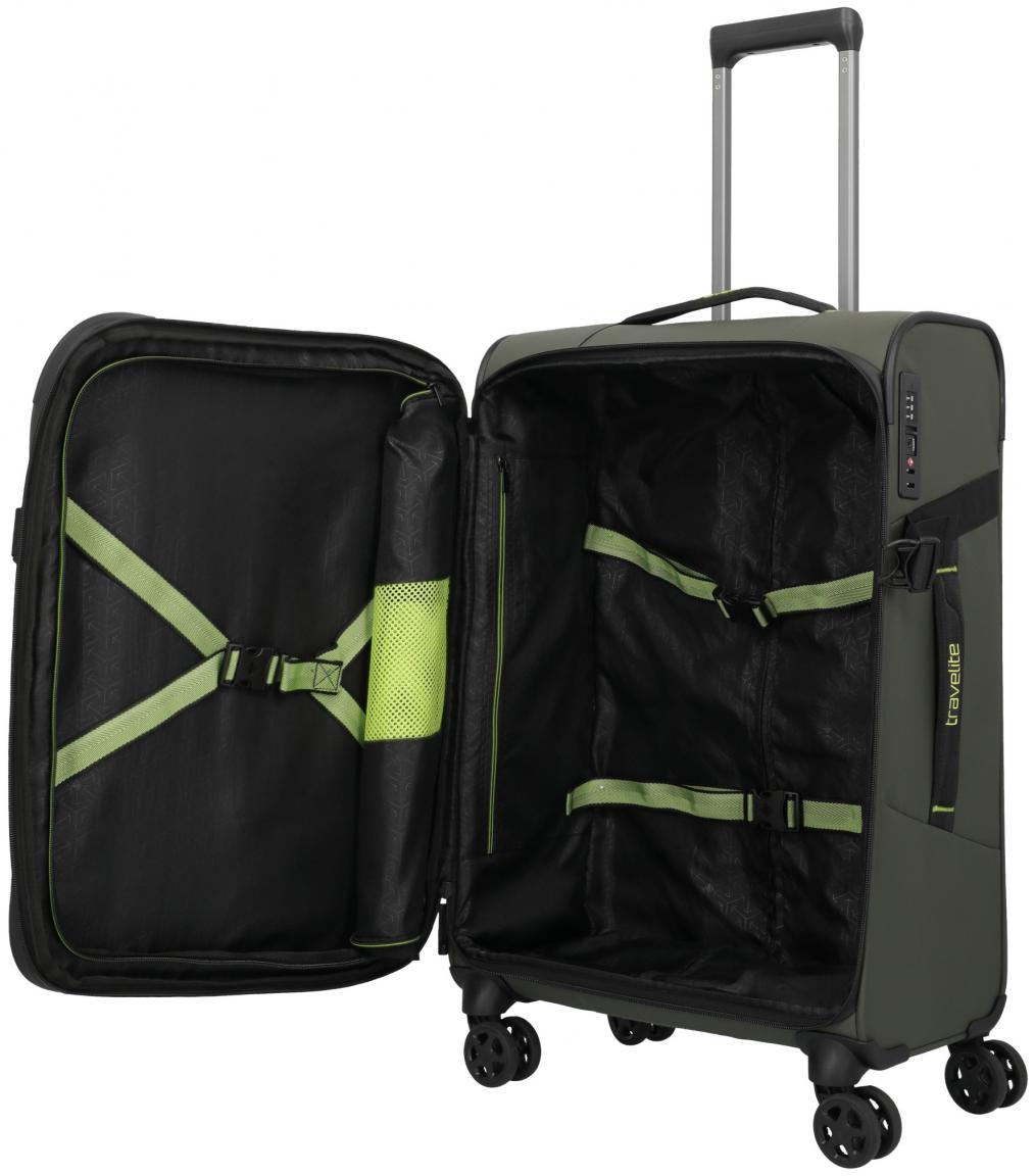 Travelite Briize 4w Trolley M 67cm Reisekoffer Khaki olivgrün