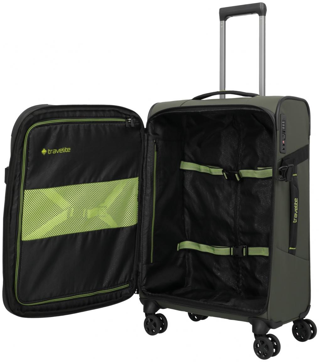 Travelite Briize 4w Trolley M 67cm Reisekoffer Khaki olivgrün