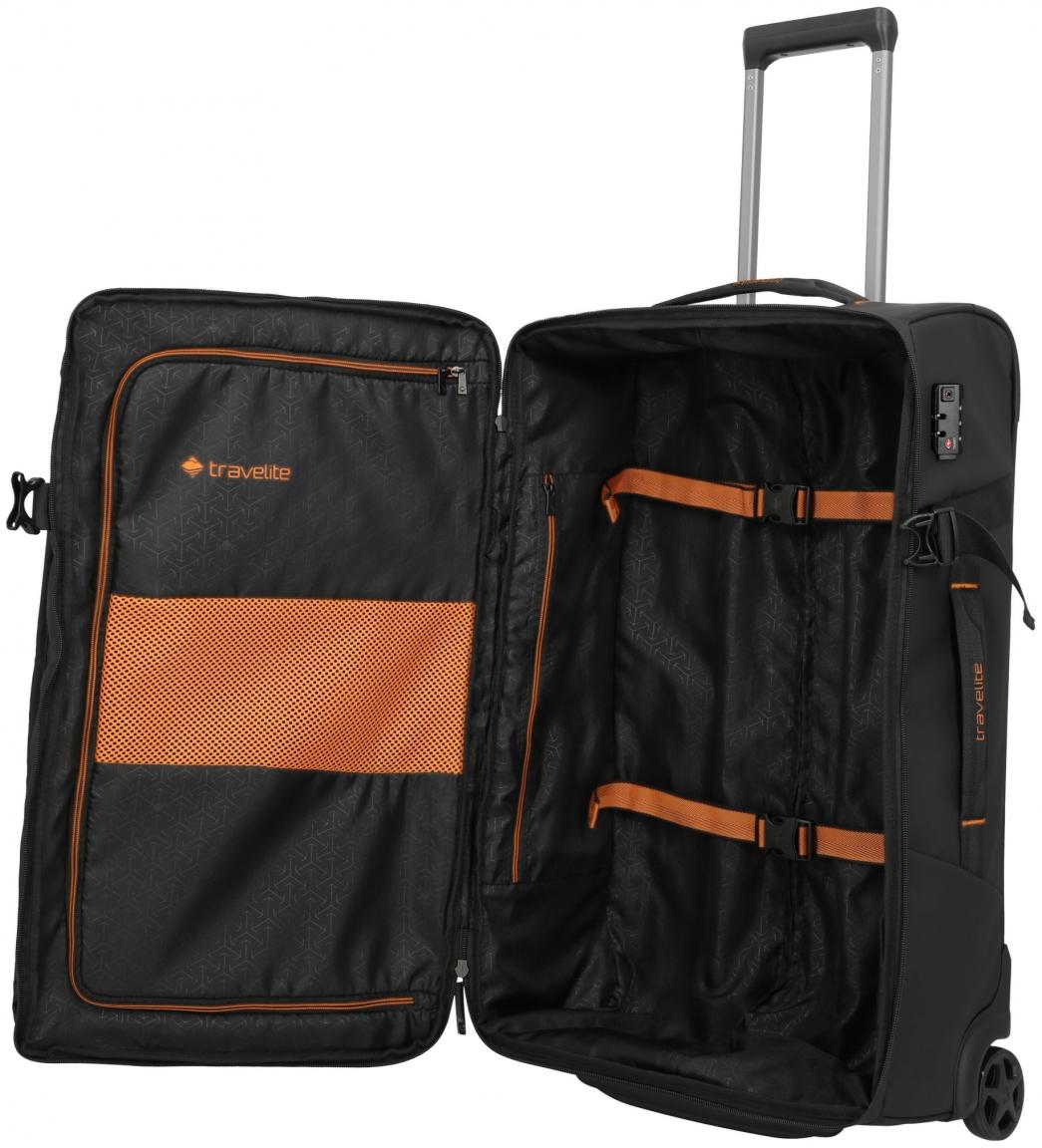 Travelite Briize Rollenreisetsche M 67cm Weichgepäckkoffer schwarz orange