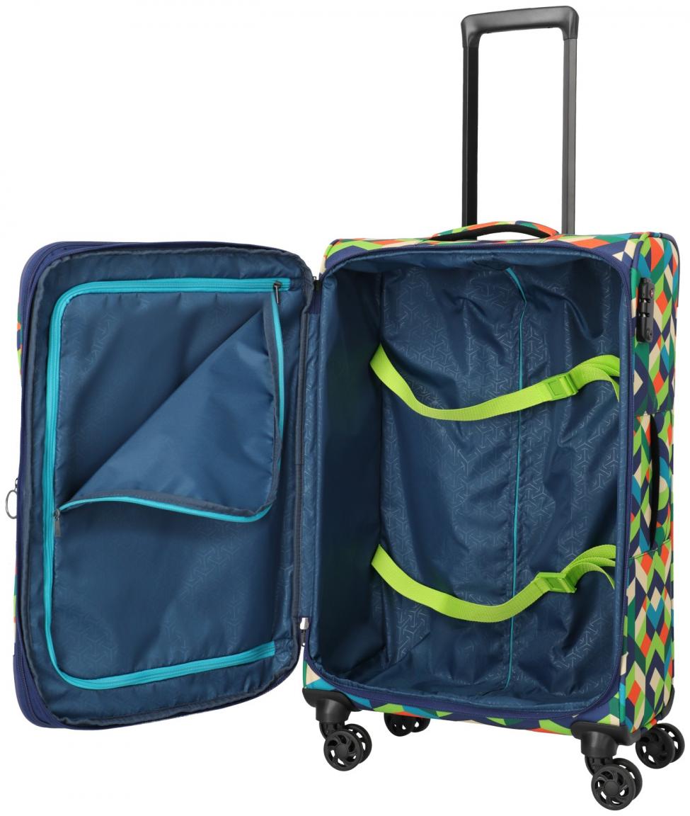 Travelite Campus Reisekoffer 4w Trolley M 65cm erweiterbar Multi Color