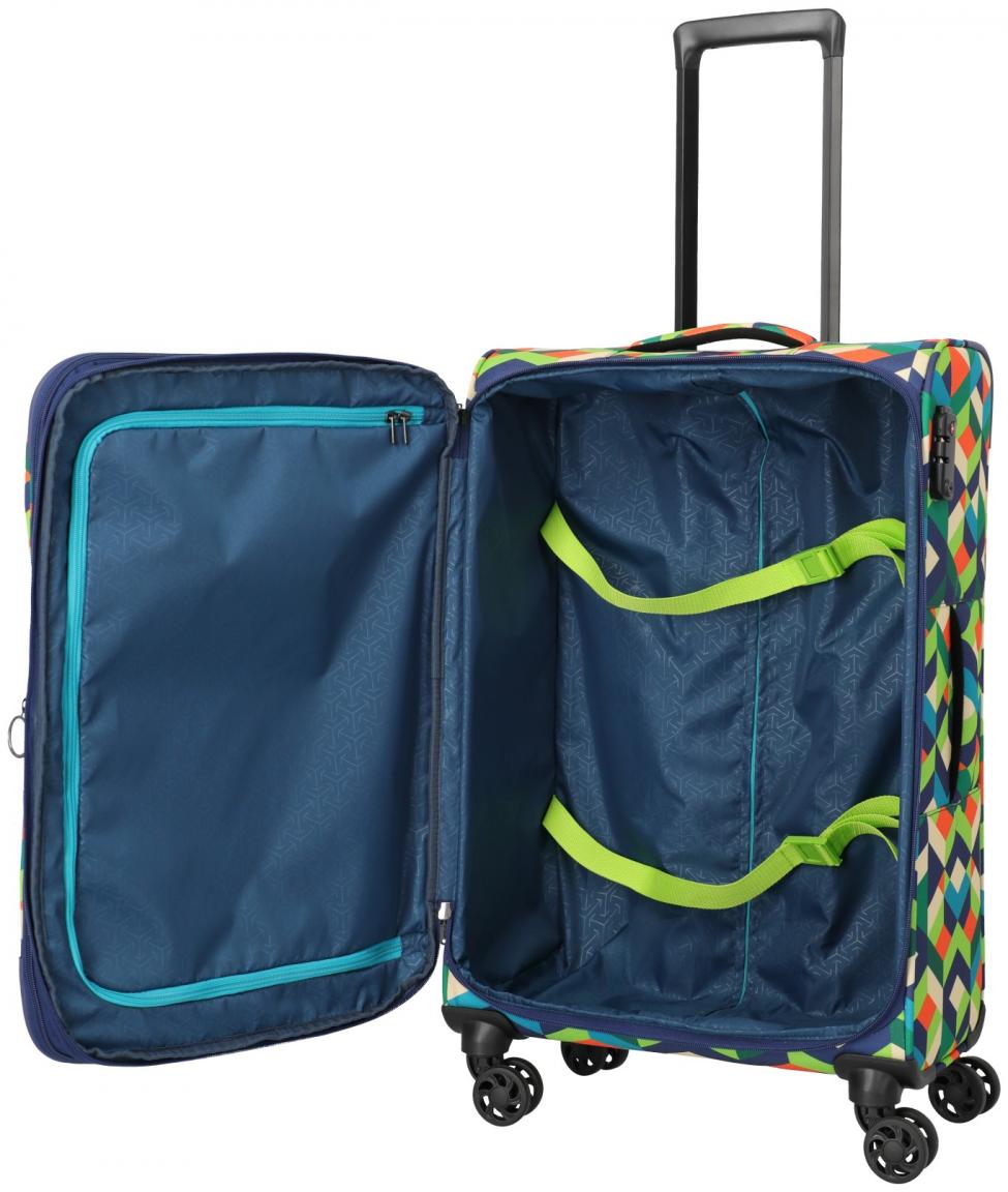 Travelite Campus Reisekoffer 4w Trolley M 65cm erweiterbar Multi Color