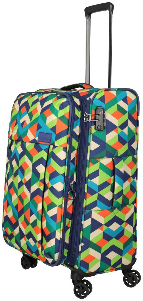 Travelite Campus Reisekoffer 4w Trolley M 65cm erweiterbar Multi Color