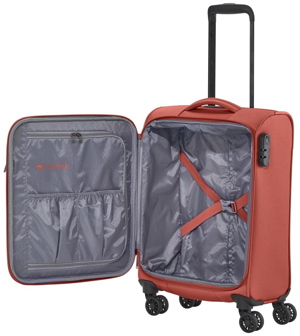 Travelite Croatia Koralle Handgepäckstrolley S 55cm orangerot Weichgepäck