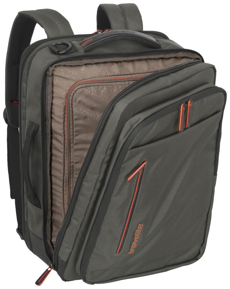 Travelite Crosslite Bordtasche Rucksack olivgrün Laptopfach