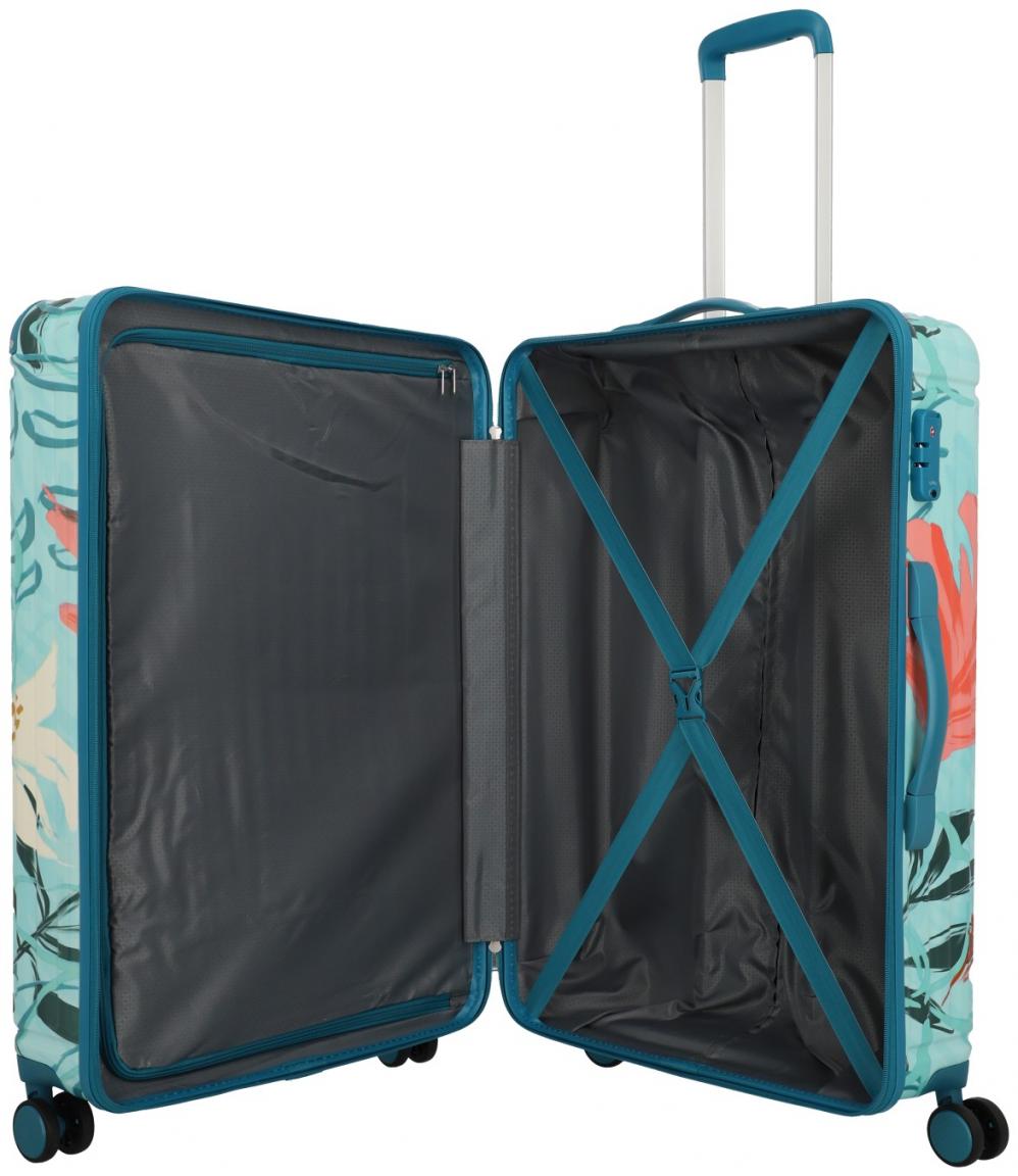 Travelite Cruise 4w Trolley L 77cm farbenfroher Rollenkoffer Turquoise Lily