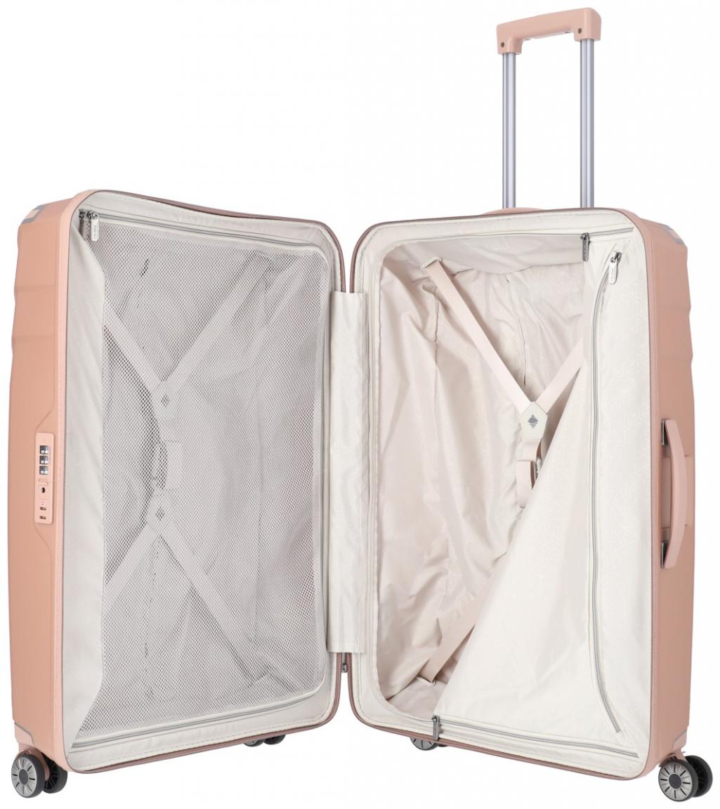 Travelite Elvaa 4w Trolley L 77cm Rosegold Reisekoffer Hartschale