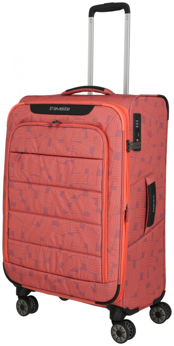 Travelite Skaii Peach 4w Trolley M 67cm erweiterbarer Reisekoffer