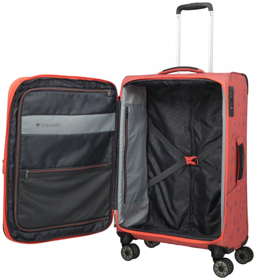 Travelite Skaii Peach 4w Trolley M 67cm erweiterbarer Reisekoffer