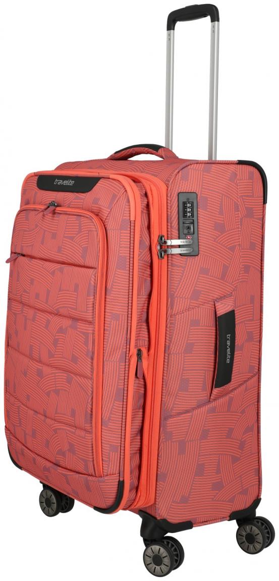 Travelite Skaii Peach 4w Trolley M 67cm erweiterbarer Reisekoffer