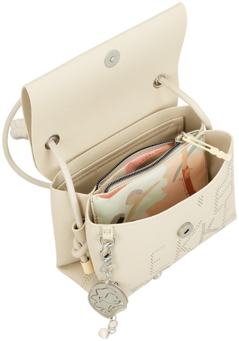 Überschlagtasche Anekke beige Nieten Alma Original geflochten