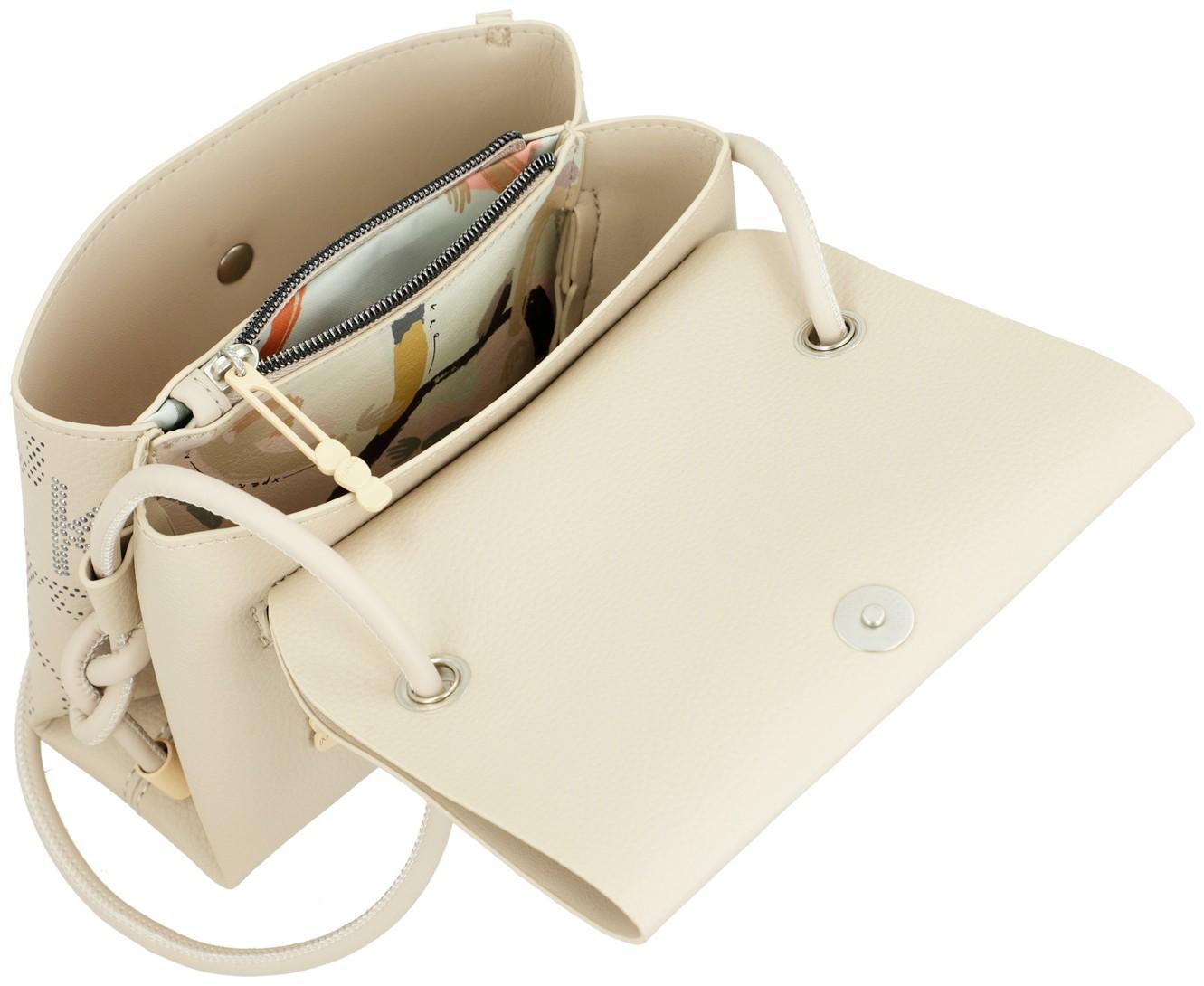 Überschlagtasche Anekke beige Nieten Alma Original geflochten