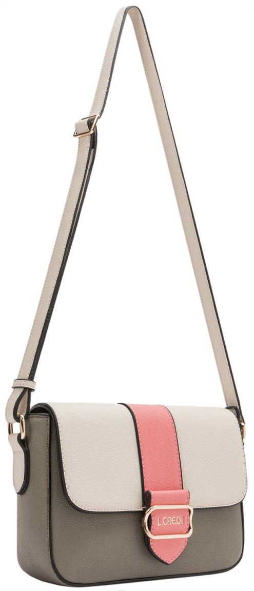 Überschlagtasche Olina feminin Tricolor L.Credi beige