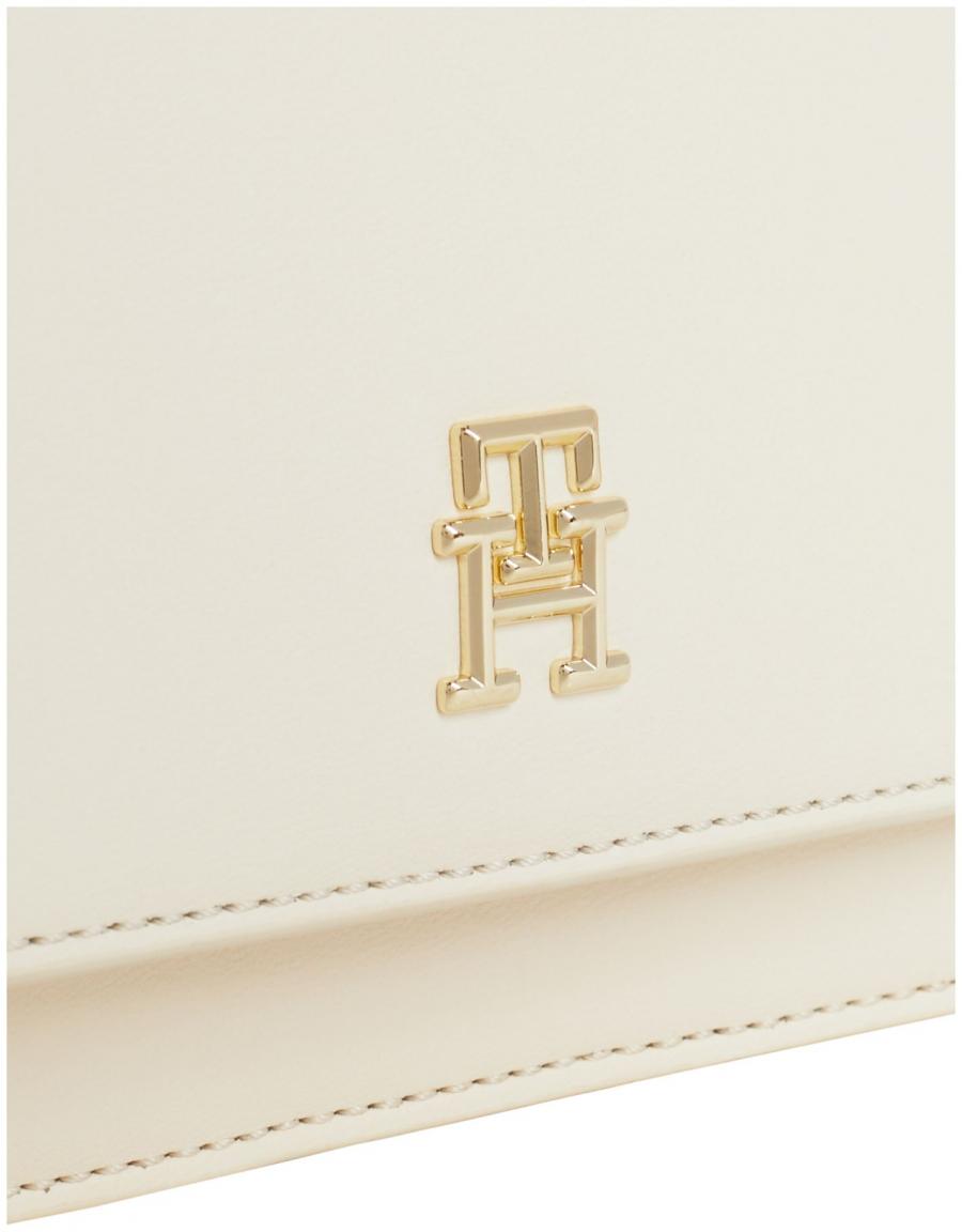 Überschlagtasche Refined Chain Crossover Tommy Hilfiger lange Kette goldfarben beige