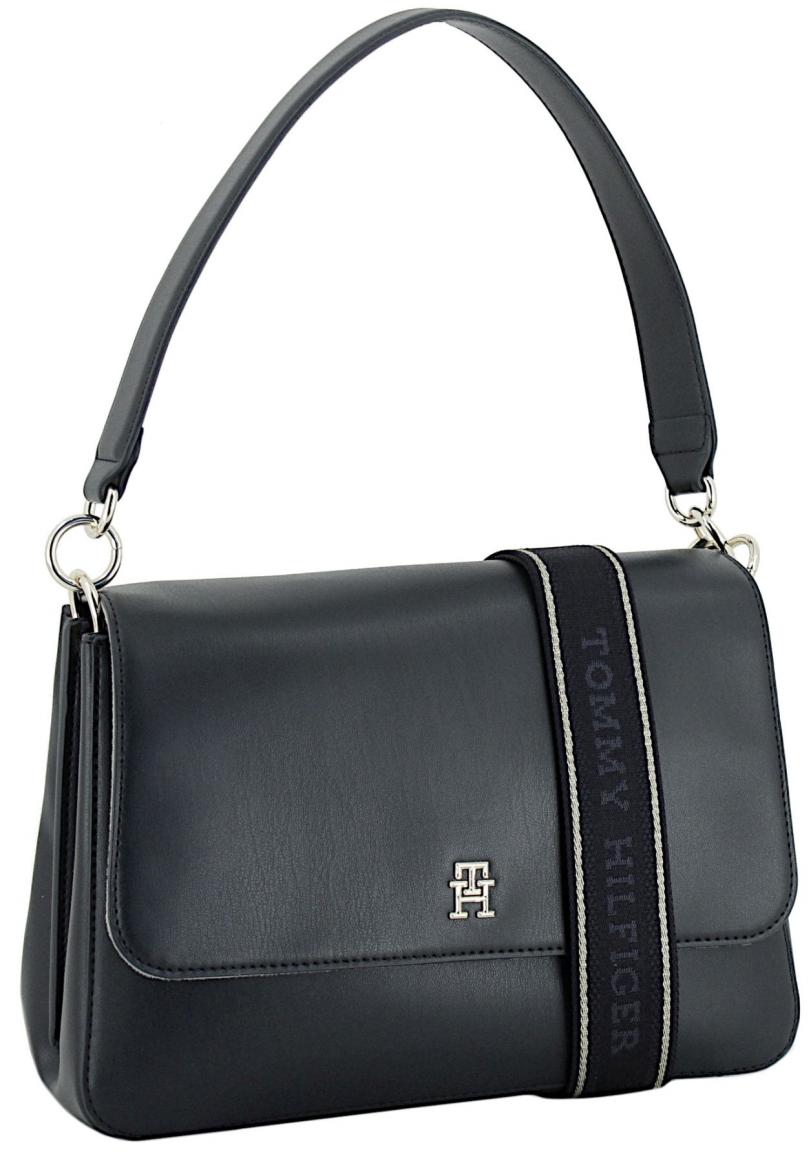 Überschlagtasche Tommy Hilfiger Joy Shoulder Bag schwarz Crossover Riemen